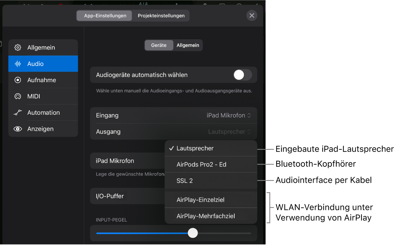 Abbildung. Das Dialogfenster „AirPlay“.