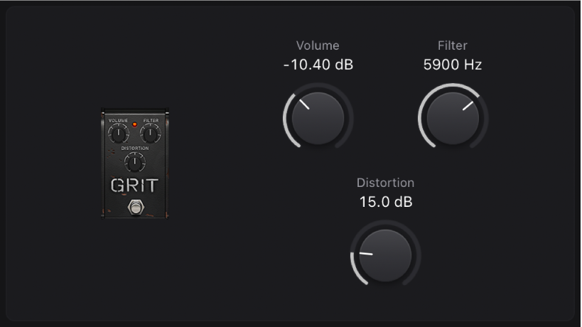 Abbildung. Das Effektpedalfenster „Grit“