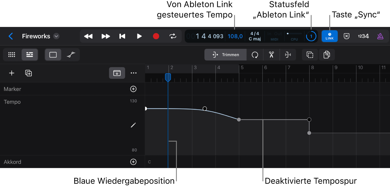 Ableton Link-Komponenten.