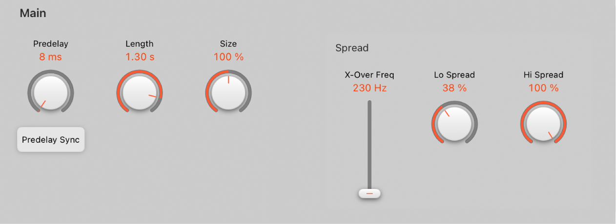 Abbildung. Hauptparameter von Space Designer