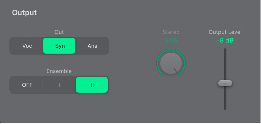 Abbildung. Oscillator-Parameter „Ausgang EVOC 20 PS“