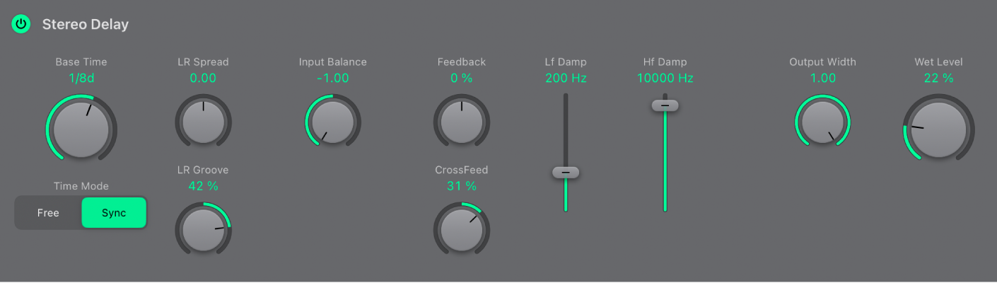 Abbildung. Delay-Parameter