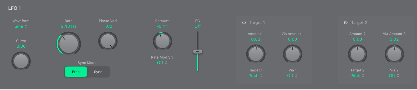 Figure. LFO parameters.