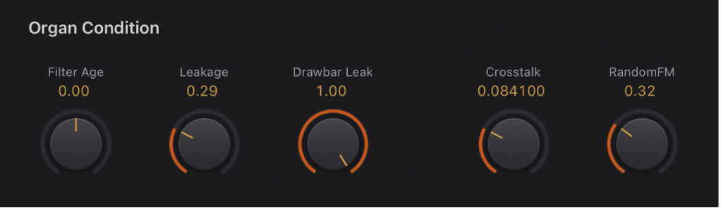 Figure. Vintage B3 Organ Condition controls.