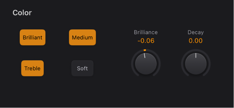 Figure. Vintage Clav Color parameters.