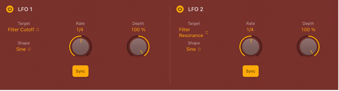 Figure. Phat FX LFO parameters.