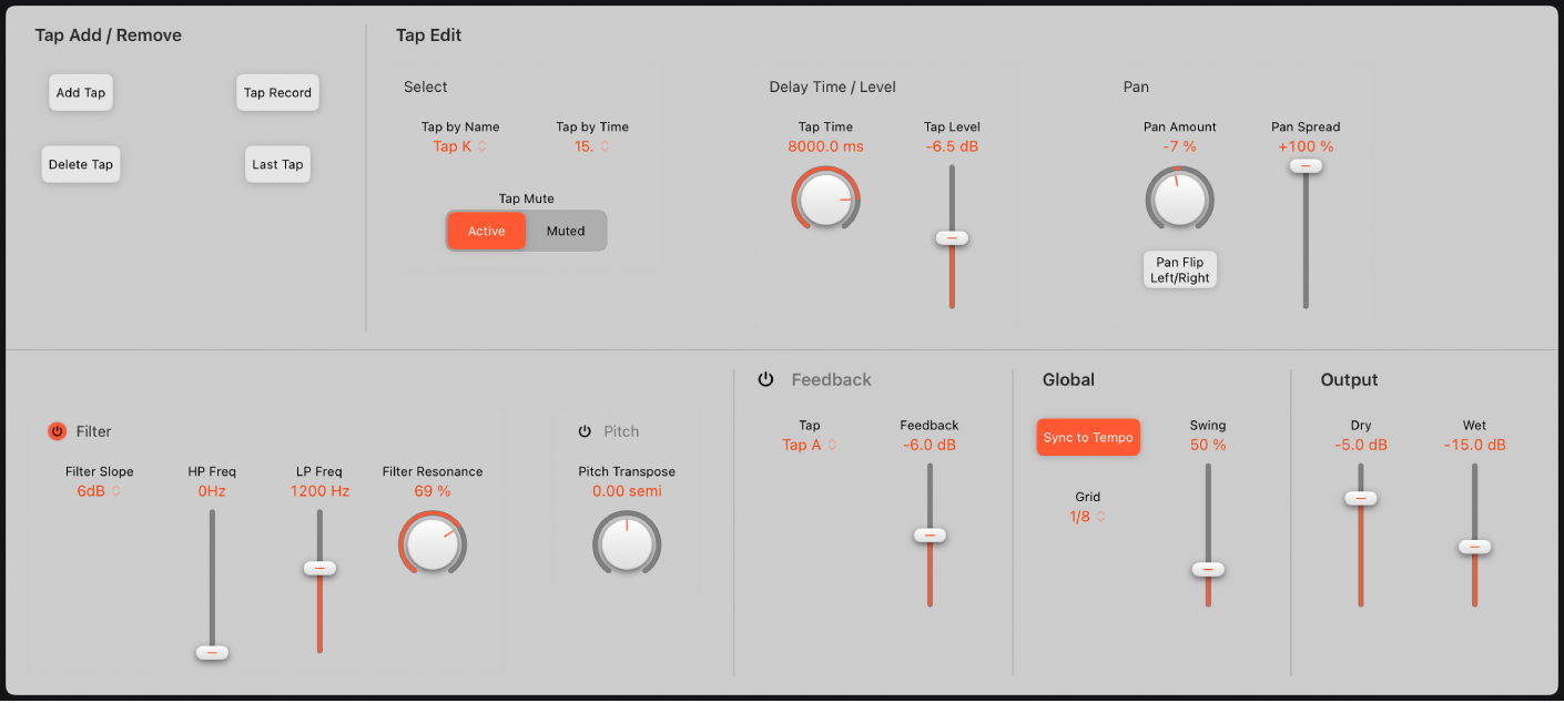 Figure. Delay Designer window, showing main interface areas.