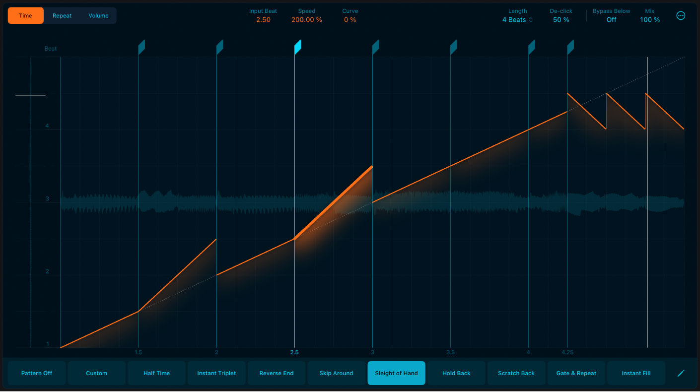 Figure. Time mode in Beat Breaker.