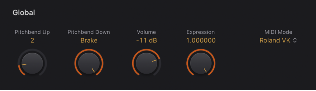 Figure. Vintage B3 Global parameters.