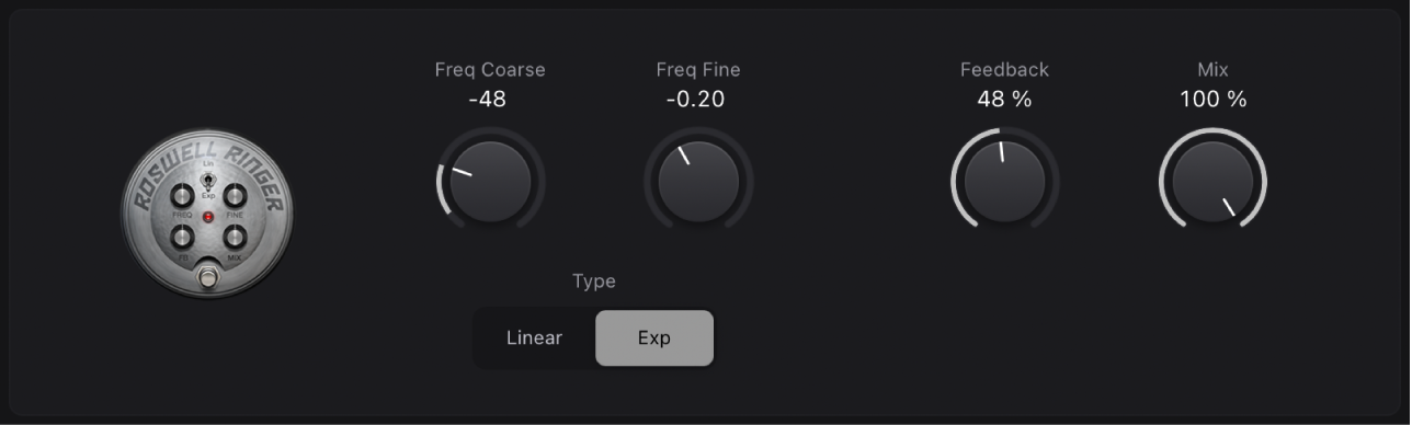 Figure. Fenêtre stompbox Roswell Ringer.