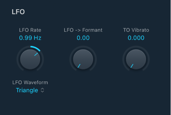 Figure. Paramètres LFO de l’EVOC 20 TrackOscillator.