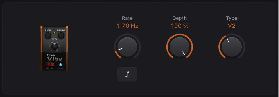 Figure. Fenêtre stompbox The Vibe.