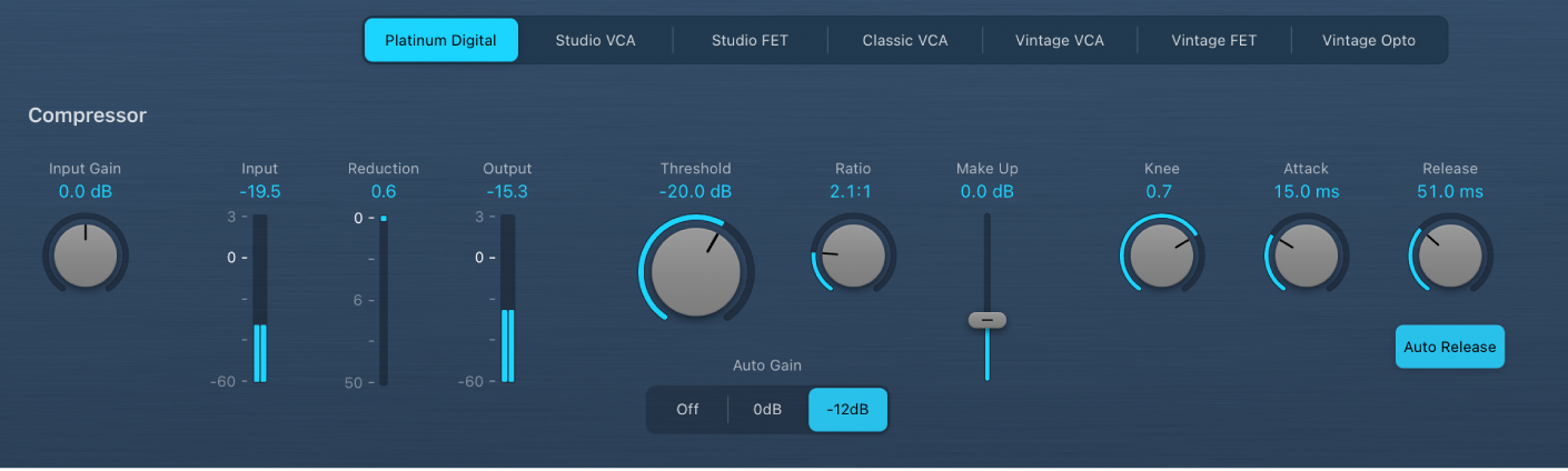 図。Compressorのメインパラメータ。