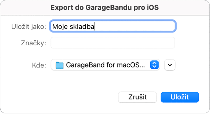 Export do GarageBandu pro iOS.