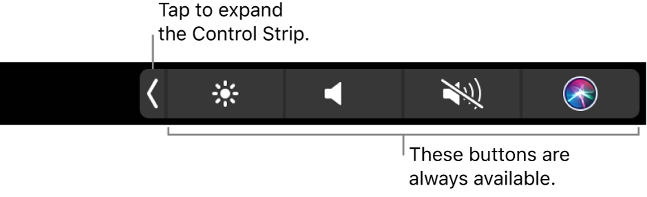 Figure. Touch Bar Control Strip.