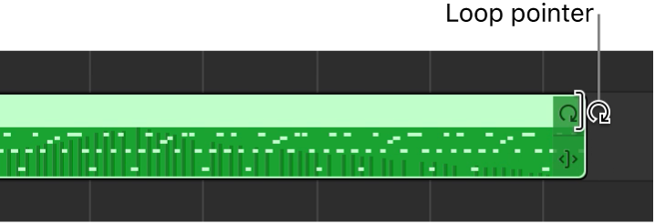 Loop pointer on the right edge of a region.