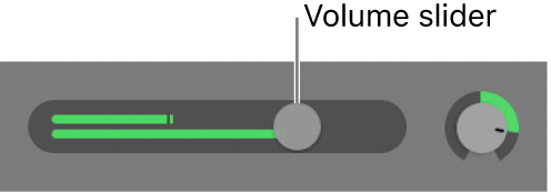 Track header showing Volume slider.