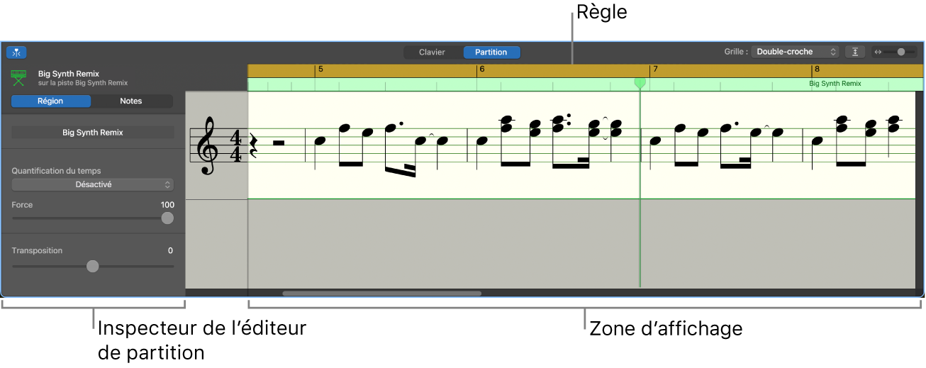 L’éditeur de partition.