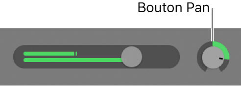 Potentiomètre Pan dans l’en-tête de piste.