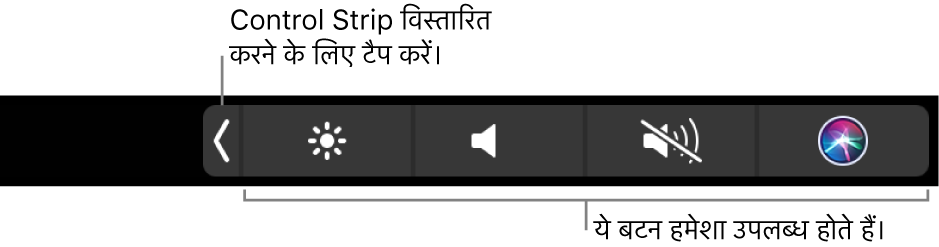 चित्र। Touch Bar Control Strip