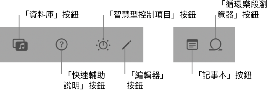 控制列按鈕。