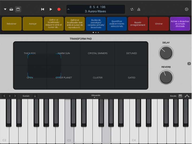 El Logic Remote amb un projecte que s’està reproduint.