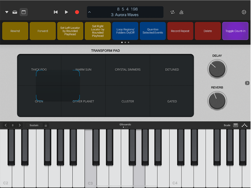 Logic Remote showing project playing.