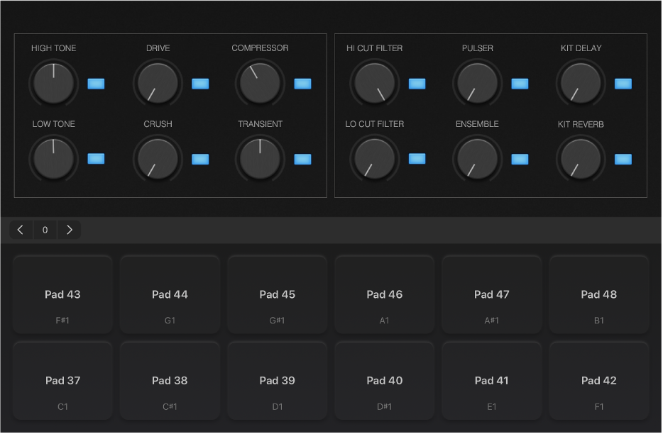 Figure. Half-screen drum pads.