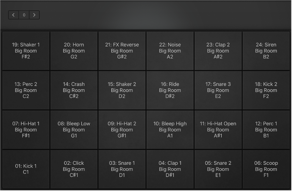 Figure. Full-screen drum pads.