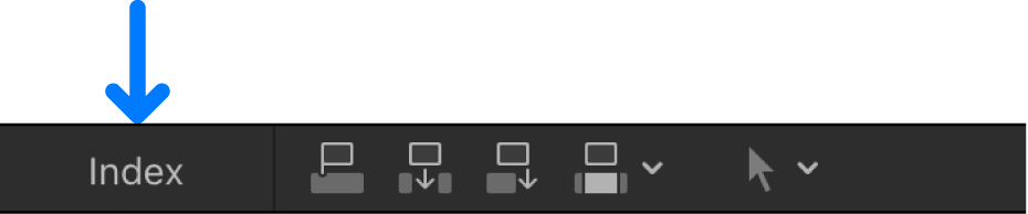 Klicke auf die Taste „Index“ oben links in der Timeline.