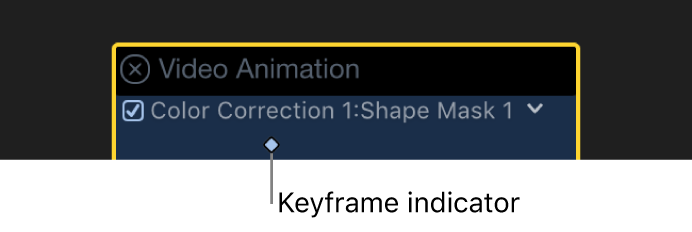 The Video Animation editor showing a keyframe