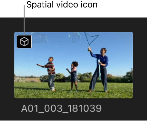 A video clip with a spatial video icon