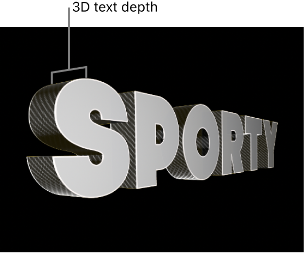 El visor con un título 3D desde el lateral