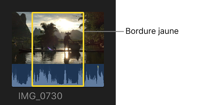 Sélection de plans avec une bordure jaune