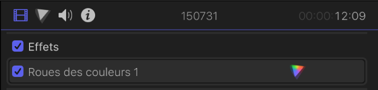 Effet d’étalonnage dans la section Effets de l’inspecteur vidéo