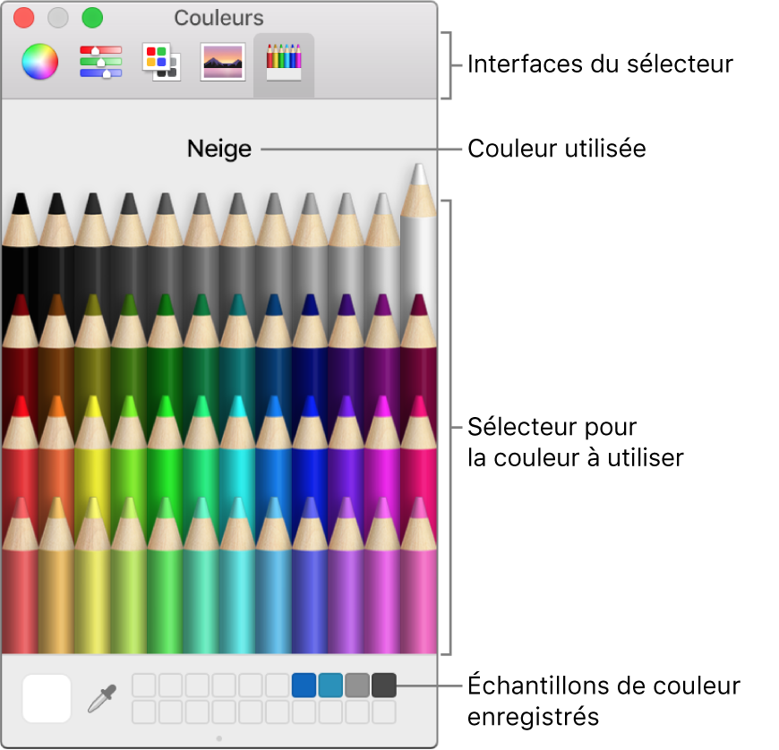 Fenêtre Couleurs de macOS