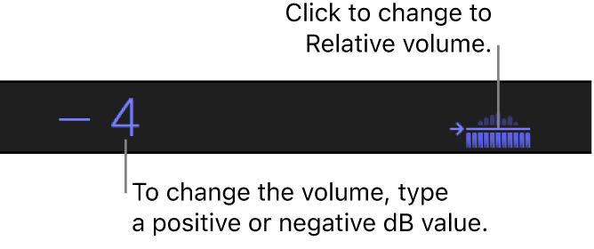 检视器下方显示绝对 dB 值的显示区域