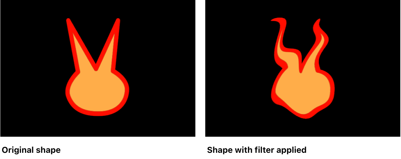 Canvas mit einer Form, auf die ein Filter angewendet wurde