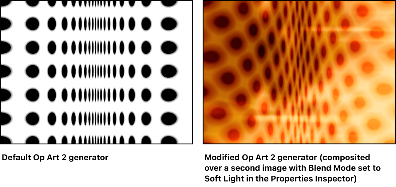 Canvas mit Generator „Op Art 2“ ohne und kombiniert mit einem anderen Bild