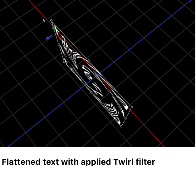 Canvas mit einem auf reduzierten Text angewendeten Filter