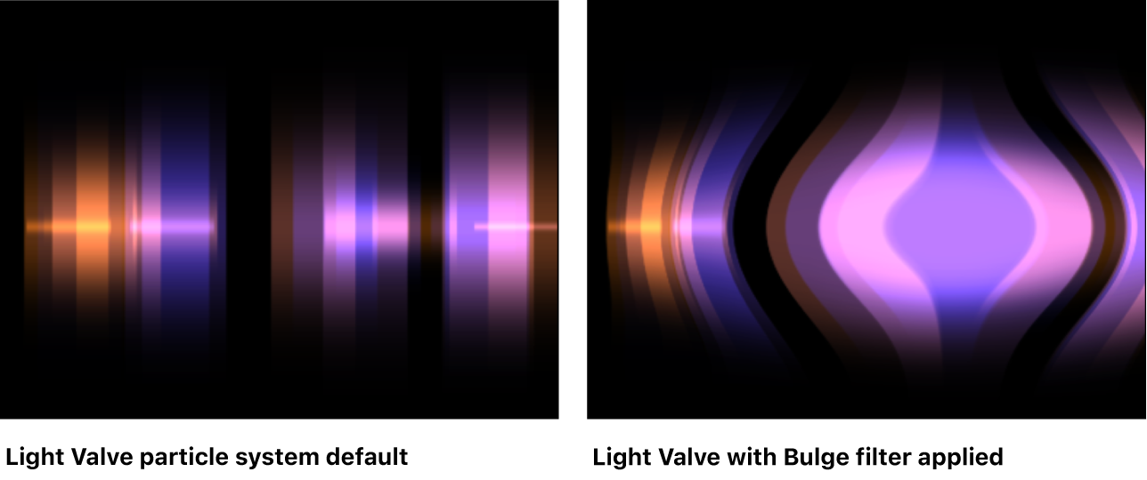 Canvas showing filter applied to particle emitter