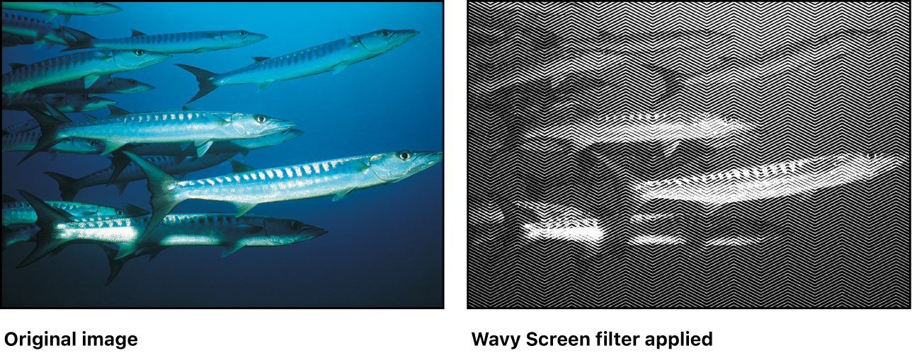 Canvas showing effect of Wavy Screen filter