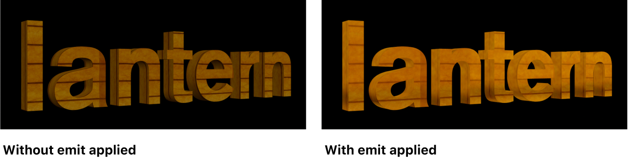 Canvas showing the effect of emit layer