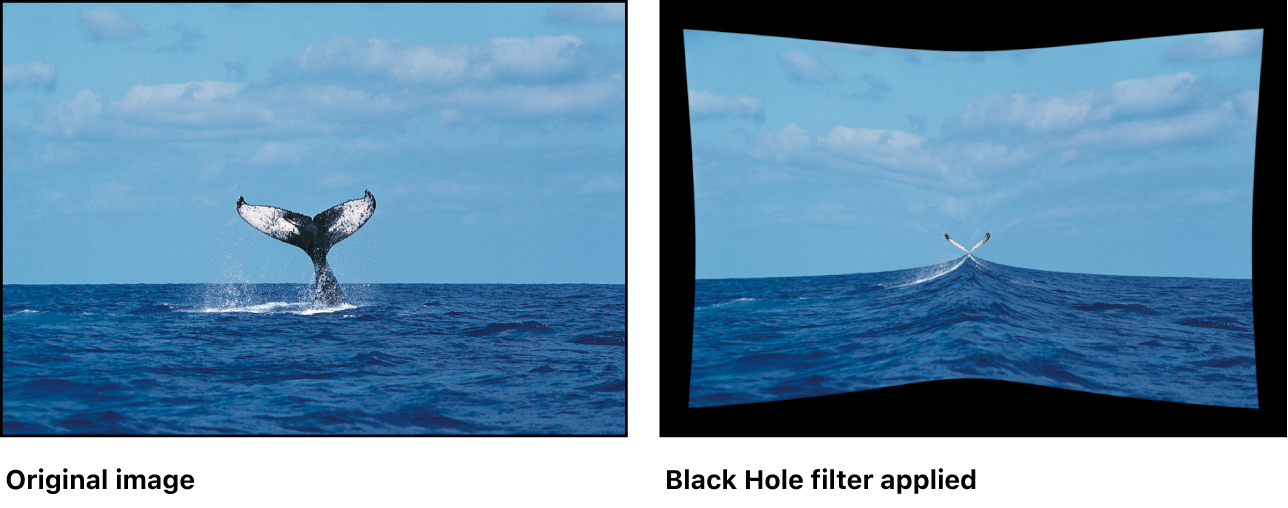 Canvas showing effect of Black Hole filter