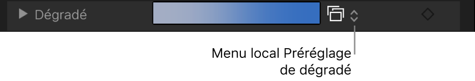 Commandes de dégradé réduites dans un inspecteur