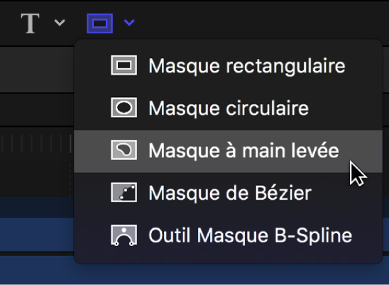 Outil Masque à main levée dans la barre d’outils du canevas