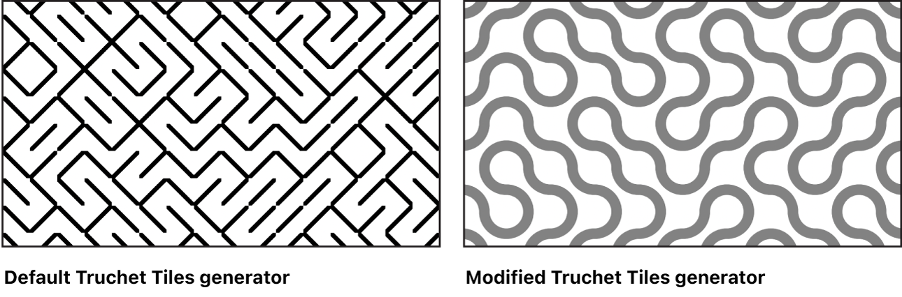 显示带有多种设置的 Truchet 拼贴发生器的画布