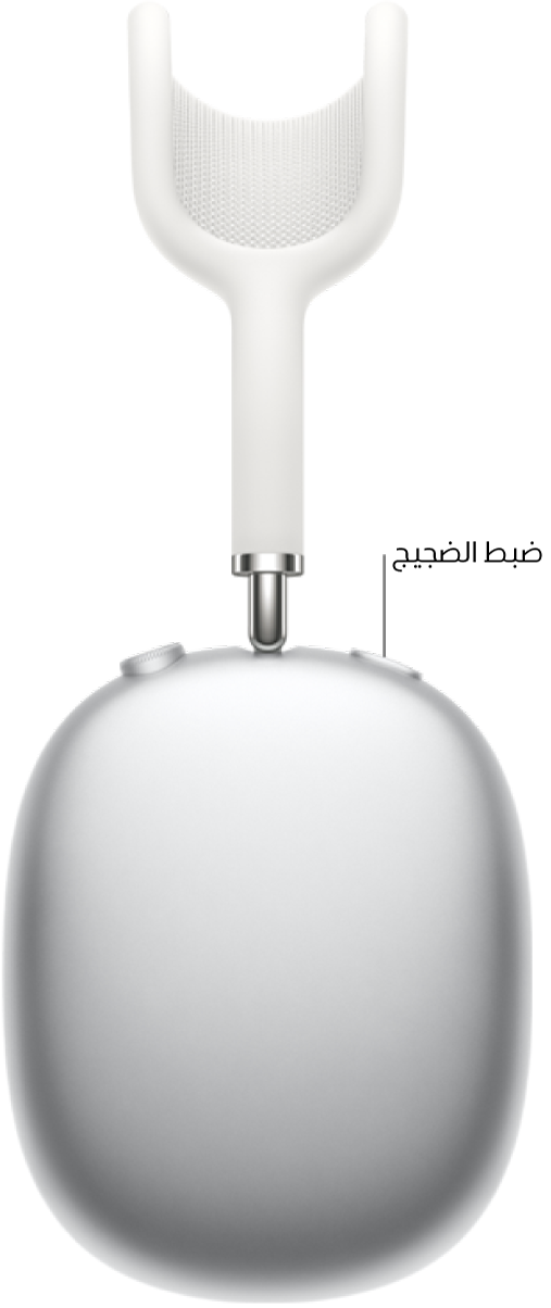 موضع زر ضبط الضوضاء على الطرف العلوي في سماعة الرأس اليمنى على AirPods Max.