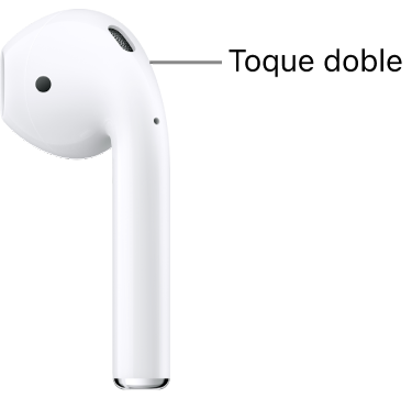 El botón sensible al tacto de los AirPods 1 o 2 se encuentra en la parte superior del extremo.