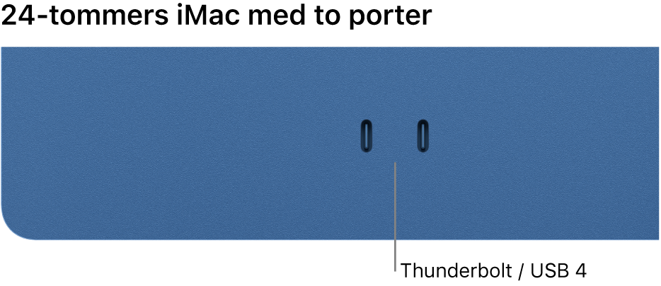 En iMac viser to Thunderbolt- / USB 4-porter.